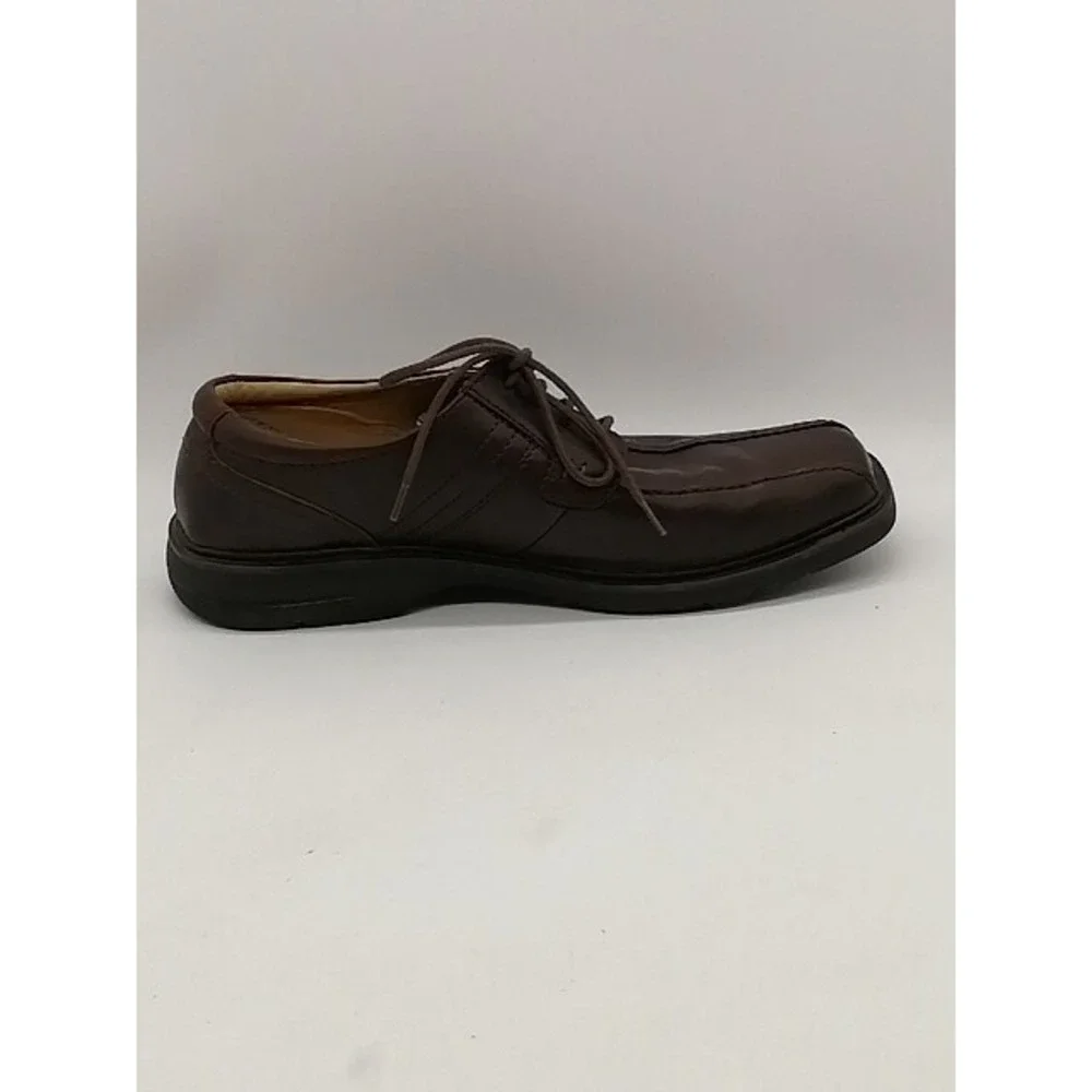 Nunn Bush Mens Derby Shoe Brown Leather Lace Up Dress Shoe Square Toe 10.5